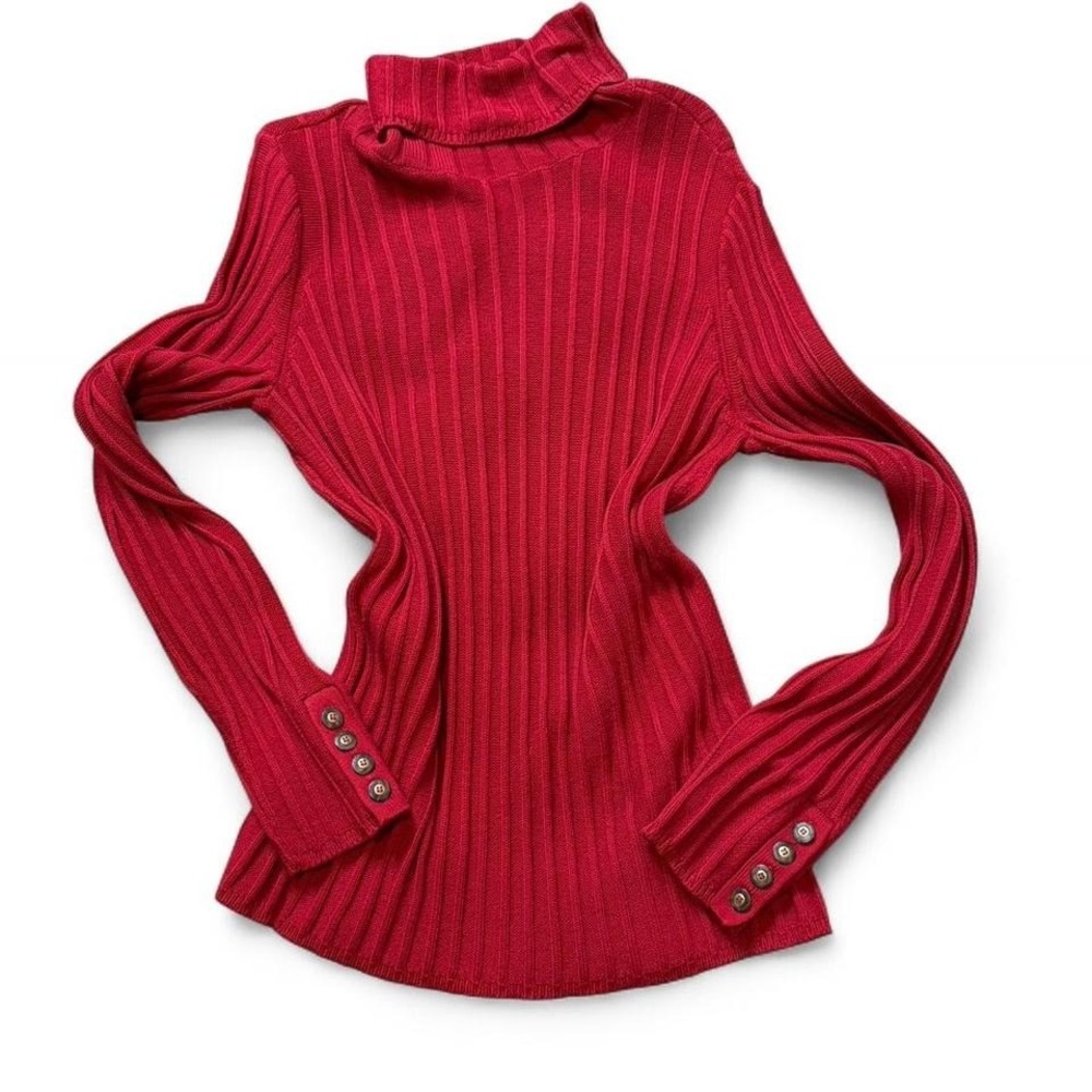 Simply Vera‎ Red Ribbed Turtleneck Sweater